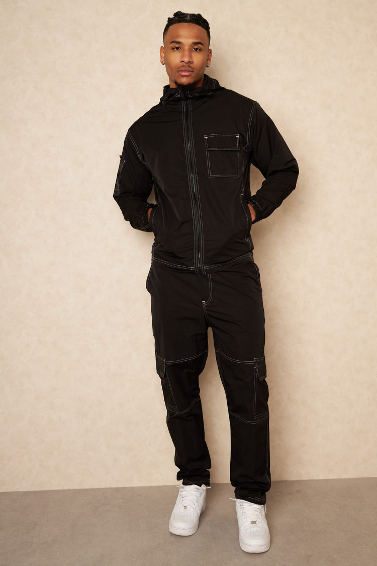 Ensemble 2 pièces veste + jogging noir et blanc