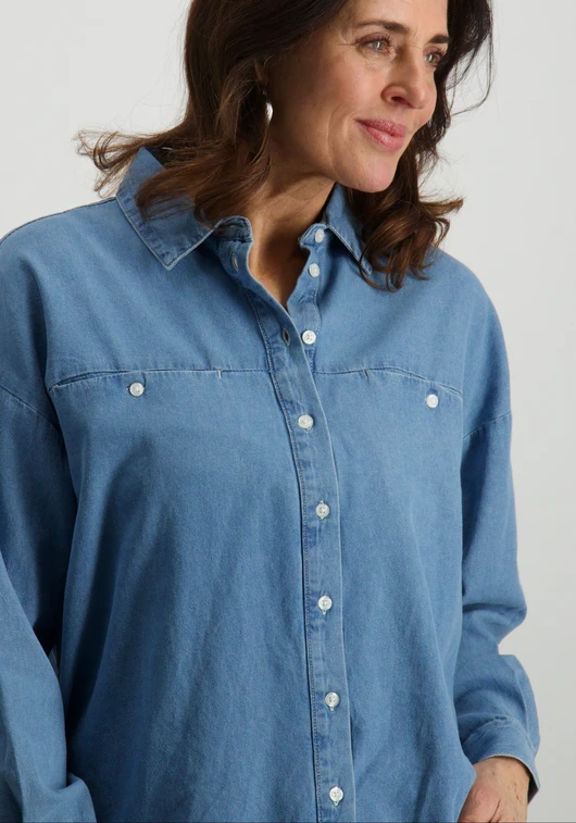 Ichi Blouse Denim Archer 20122389