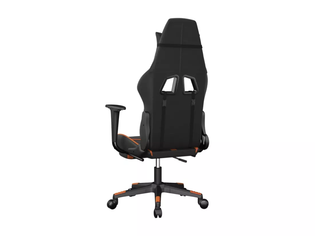 Chaise de jeu avec repose-pied Noir et orange Similicuir