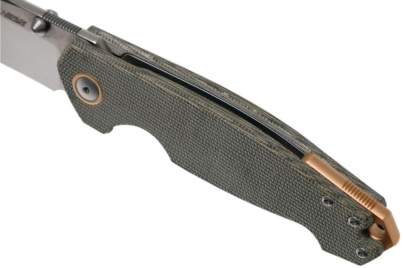 Viper Katla V5982CG Stonewashed, Green Micarta zakmes, Jesper Voxnaes design