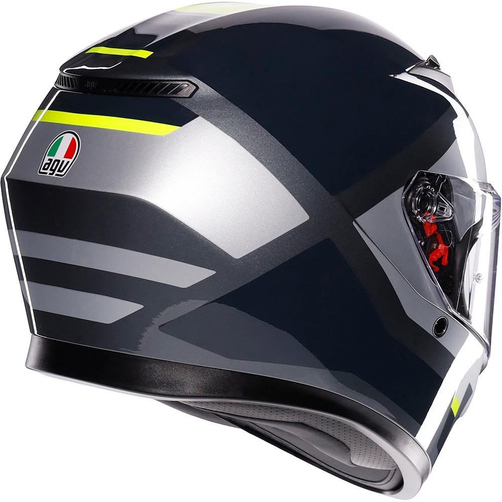 AGV - Casque K3 Shade Noir / Argent / Jaune fluo