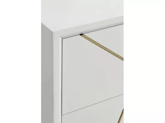 Table de chevet avec 1 tiroir et 1 porte laquée blanche