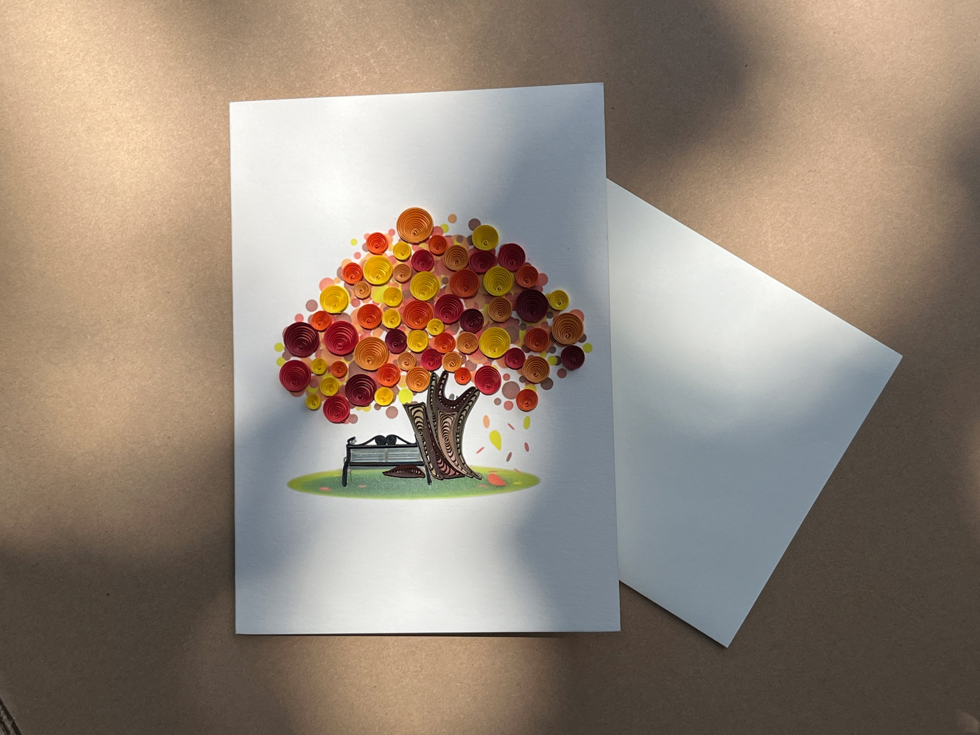 Grußkarte 'Baum im Herbst', B 12,7 cm, H 17,8 cm günstig bestellen