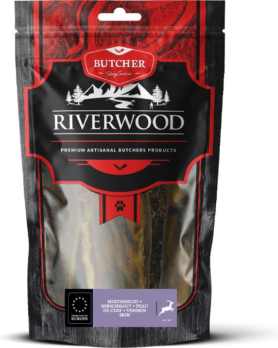 Riverwood natuurlijke snack Butcher hertenhuid 200 gram