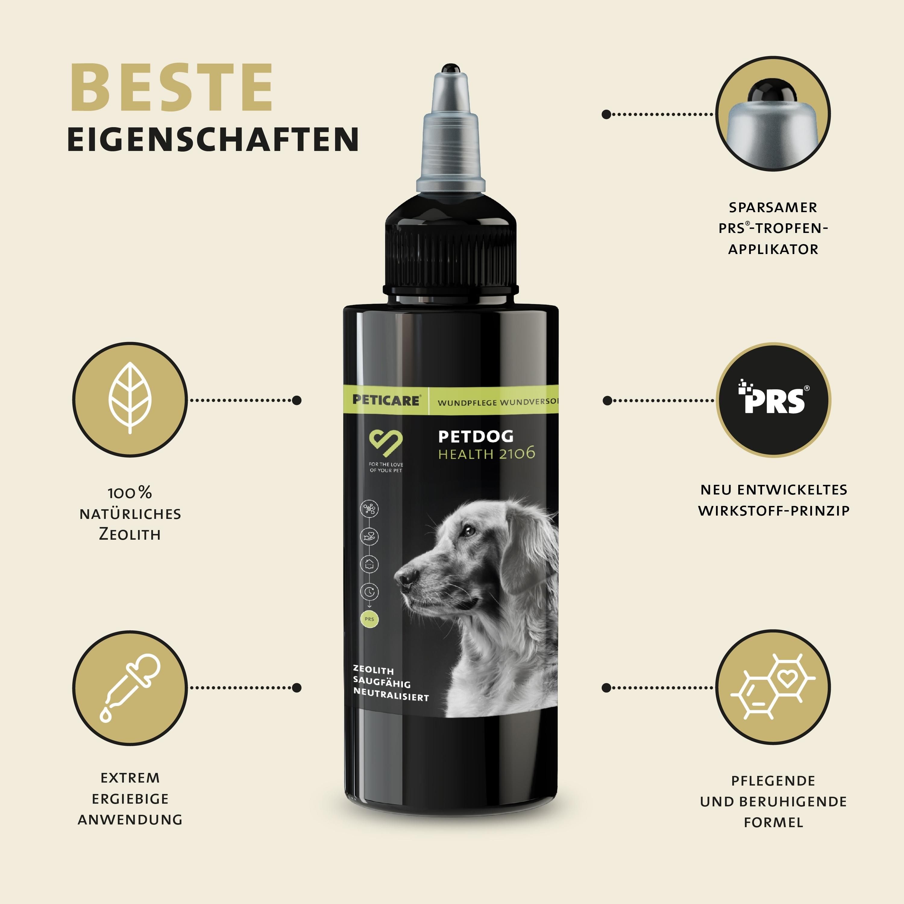 Peticare Spezial Wund-Puder für Hunde, Katzen, bei Wunden aller Art