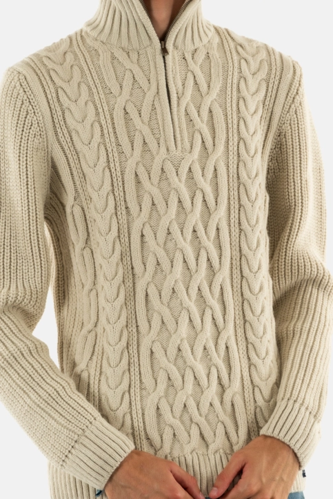 Pull hiver superdry jacob cable 39e ecru