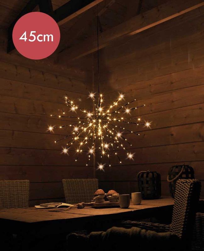 Lumineo - LED Verlichting Poolster - Warmwit - 45 cm - Kunststof - 72 Lampjes