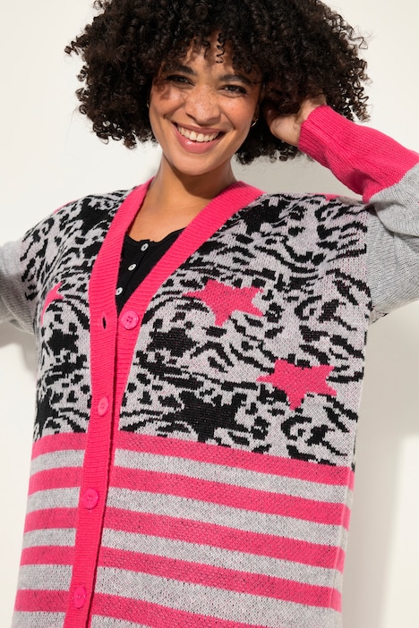 Strickjacke, Mustermix, Langarm