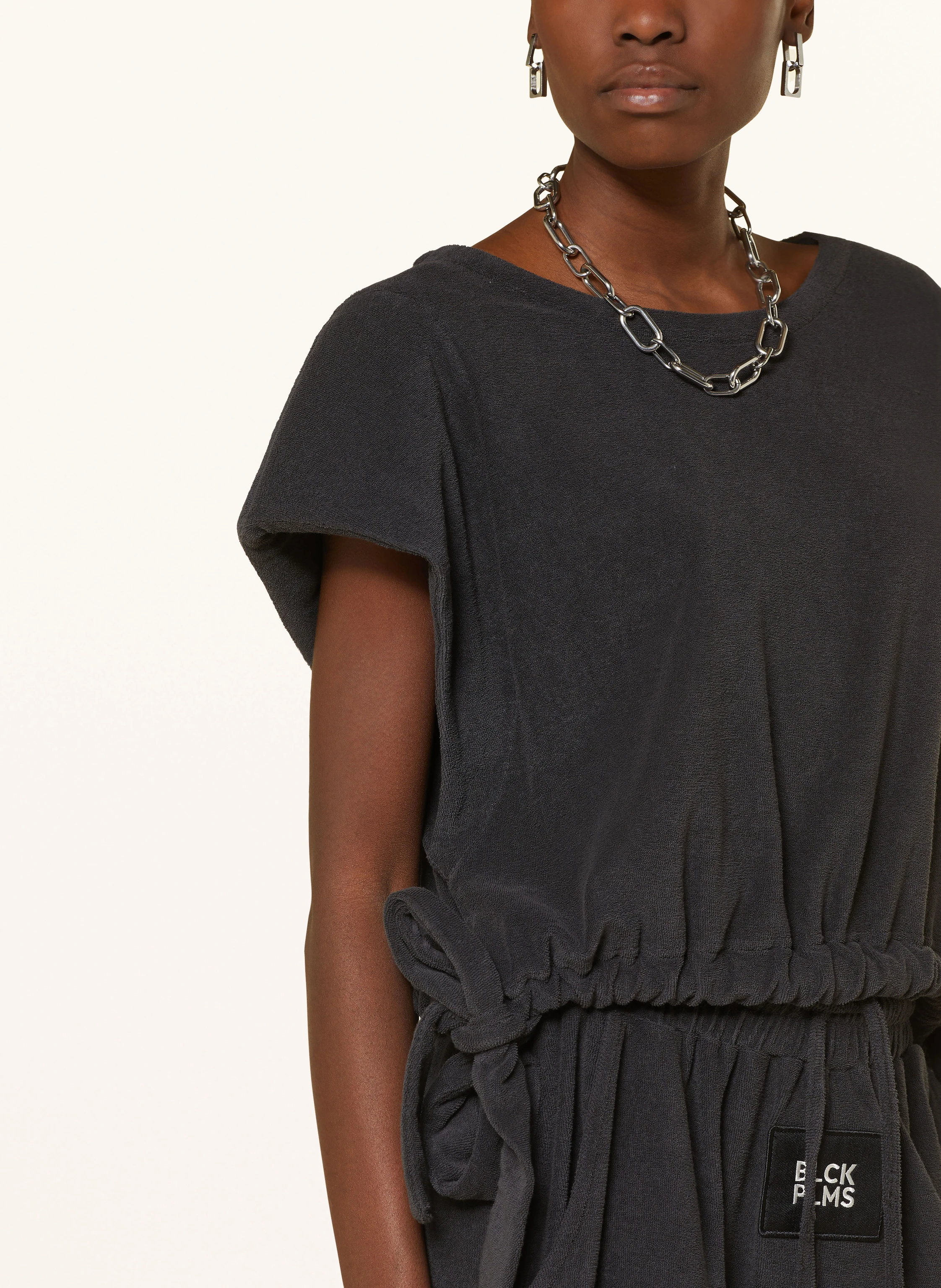 black palms Cropped-Shirt aus Frottee