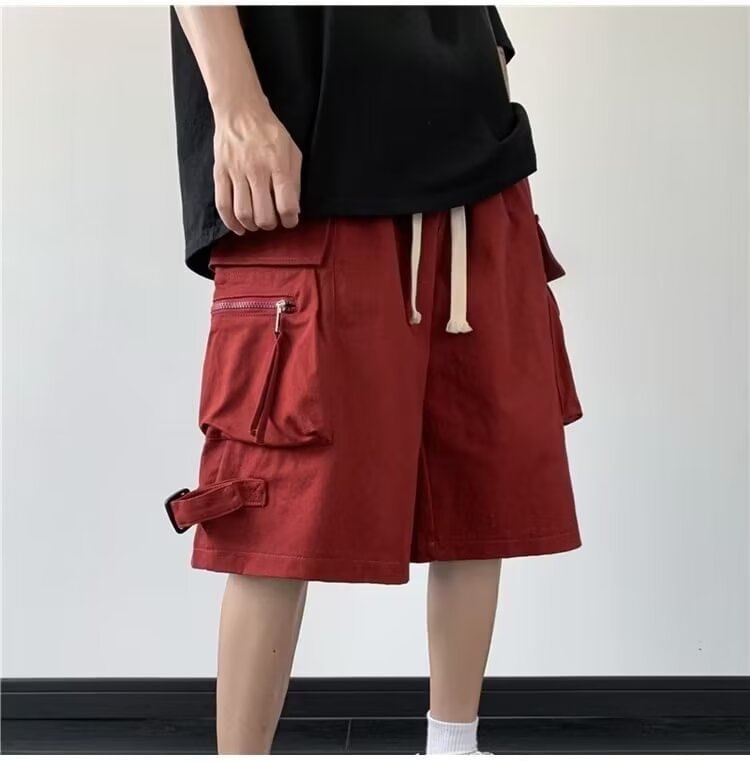 farrahces - Effen cargoshorts met trekkoordtaille