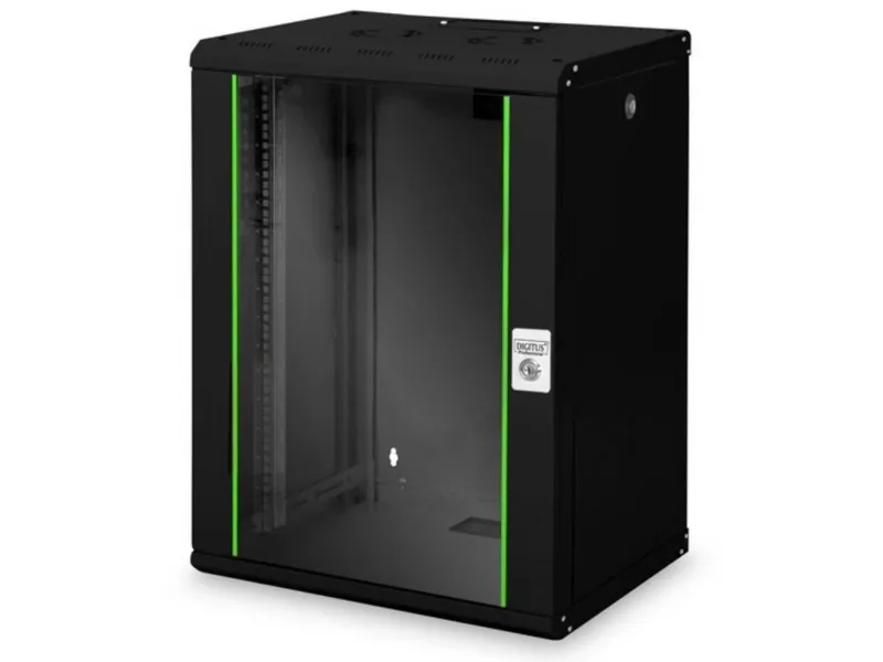 Digitus DN-19 16-U-SW, Vægmonteret stativ, 16U, 100 kg, 30 kg, Sort