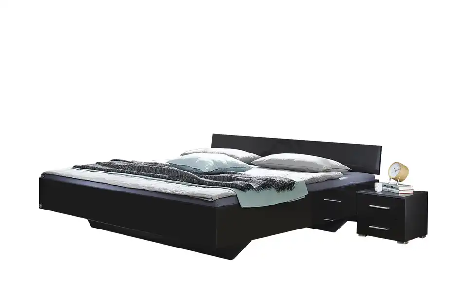 Futonbett Phoenix Grau, Hochglanz 140 cm