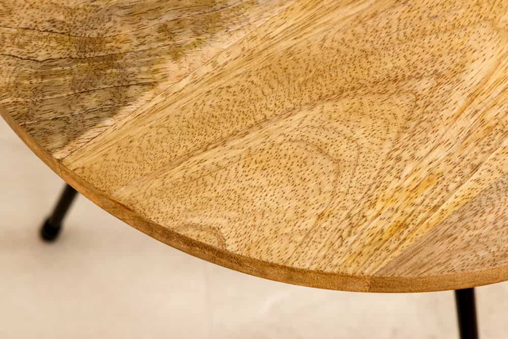 Handgearbeiteter Beistelltisch SIMPLY CLEVER 60cm natur Mangoholz mit Griff