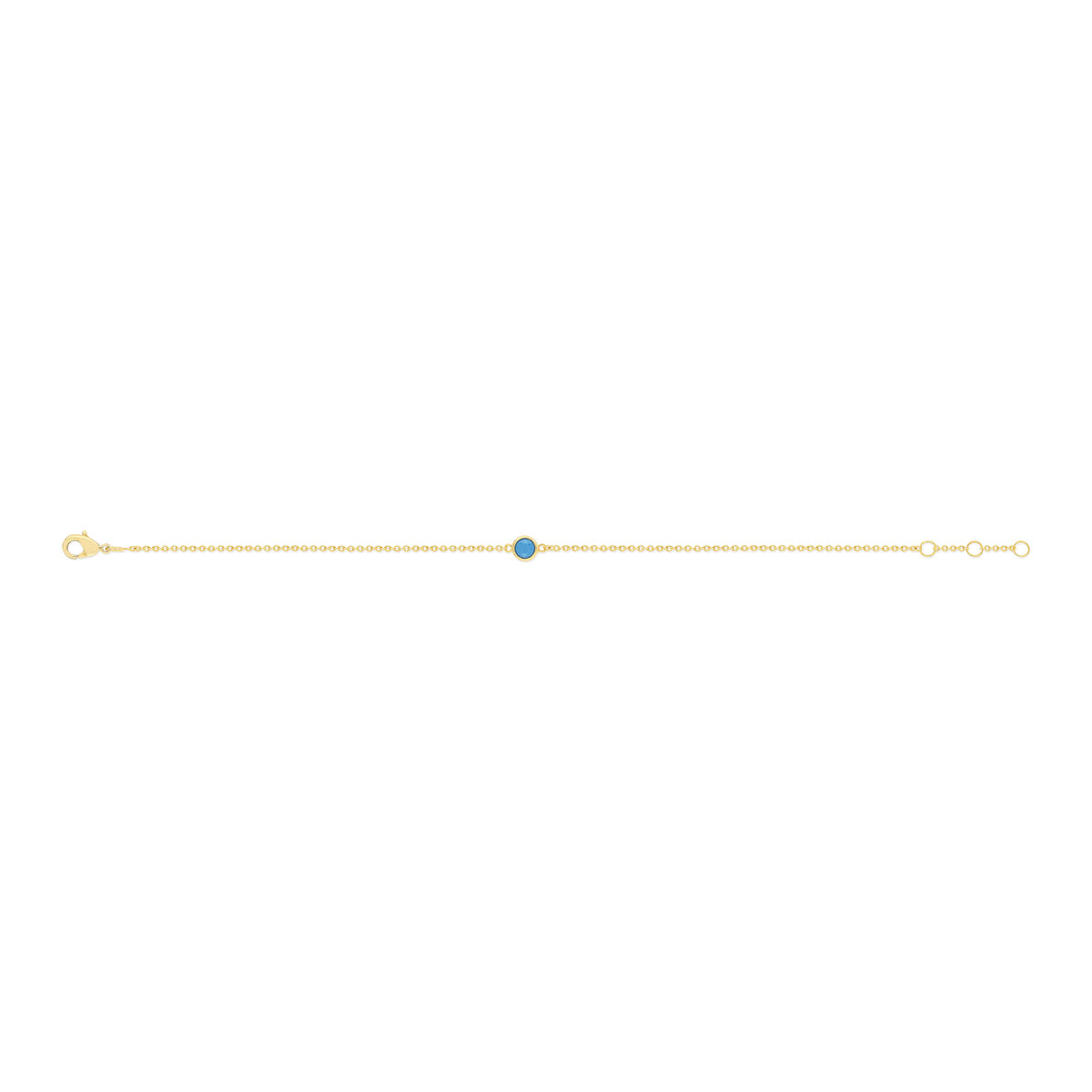 Bracelet plaqué or turquoise imitation 19 cm