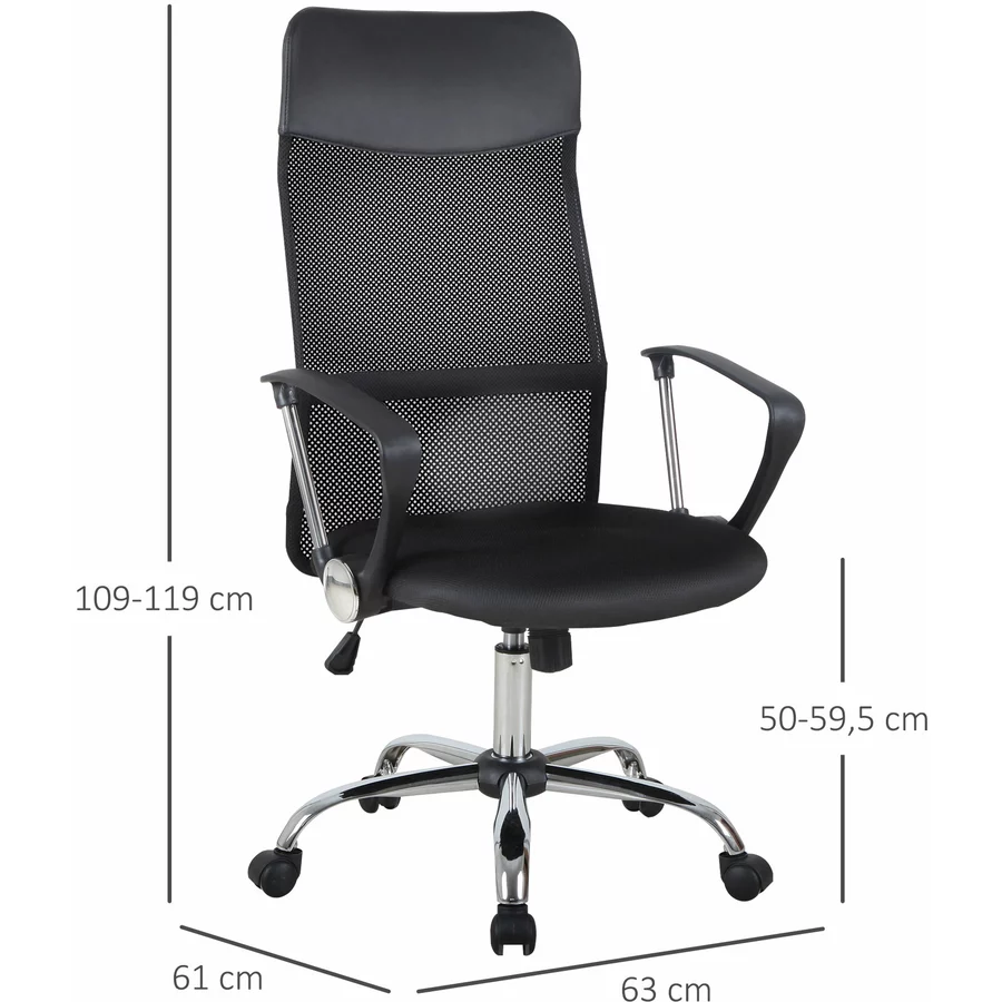 HOMCOM Bürostuhl ergonomisch schwarz