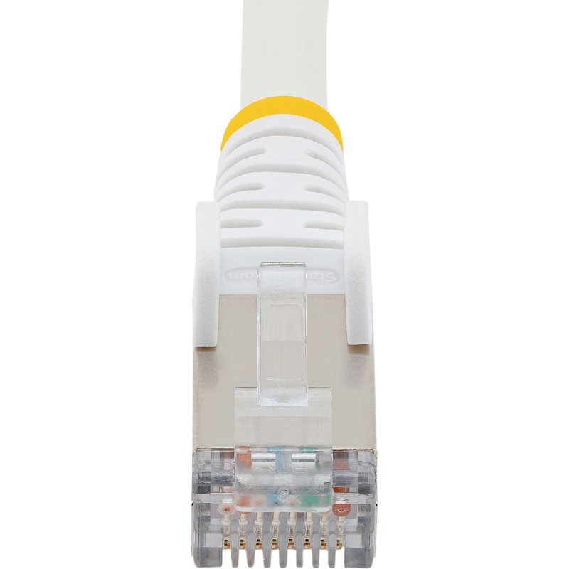 StarTech.com Câble Ethernet CAT6a 50cm - Low Smoke Zero Halogen (LSZH) - 10 Gigabit 500MHz 100W PoE RJ45 S/FTP Cordon de Raccordement Réseau Snagless Blanc avec Décharge de Tension