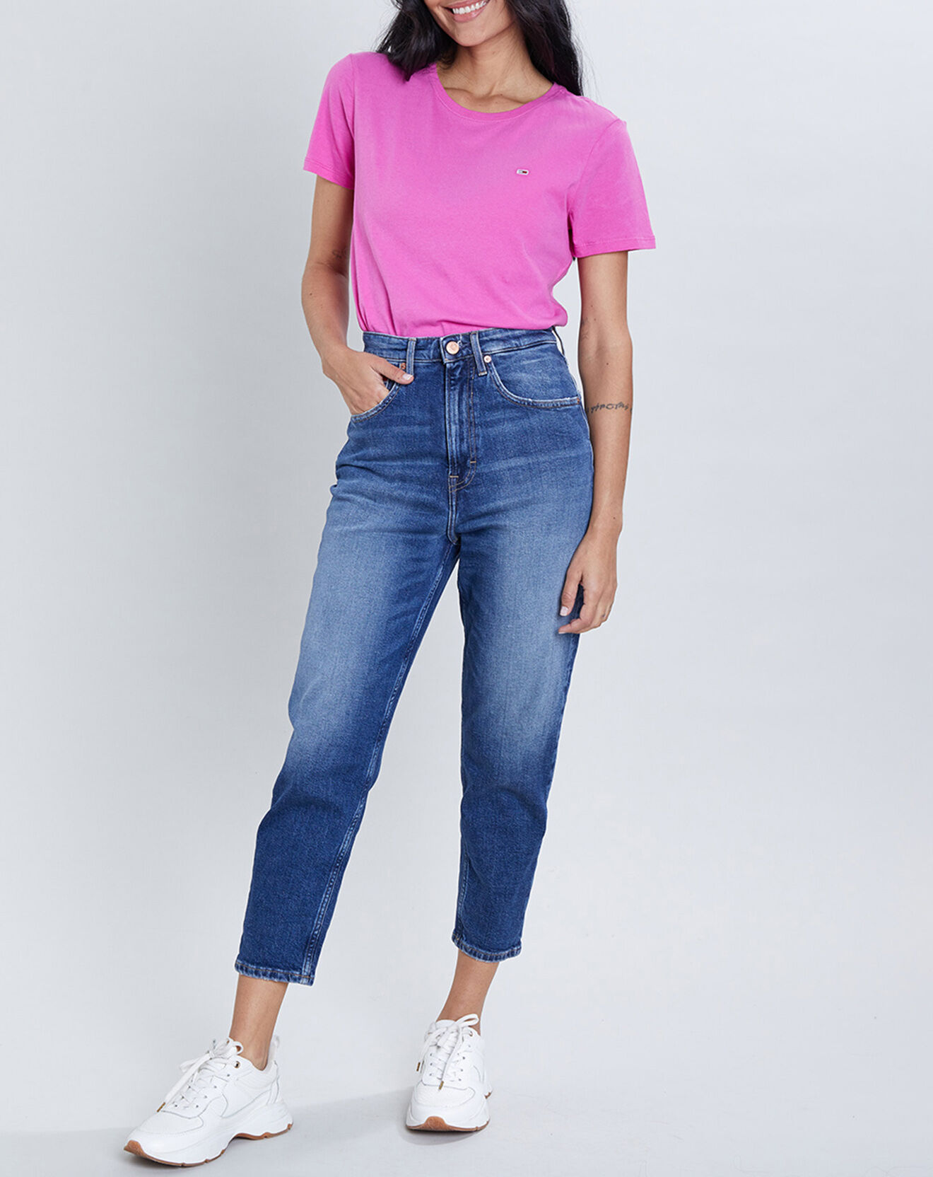Tommy Jeans T-Shirt 100% Coton Bio Soft Jersey rose