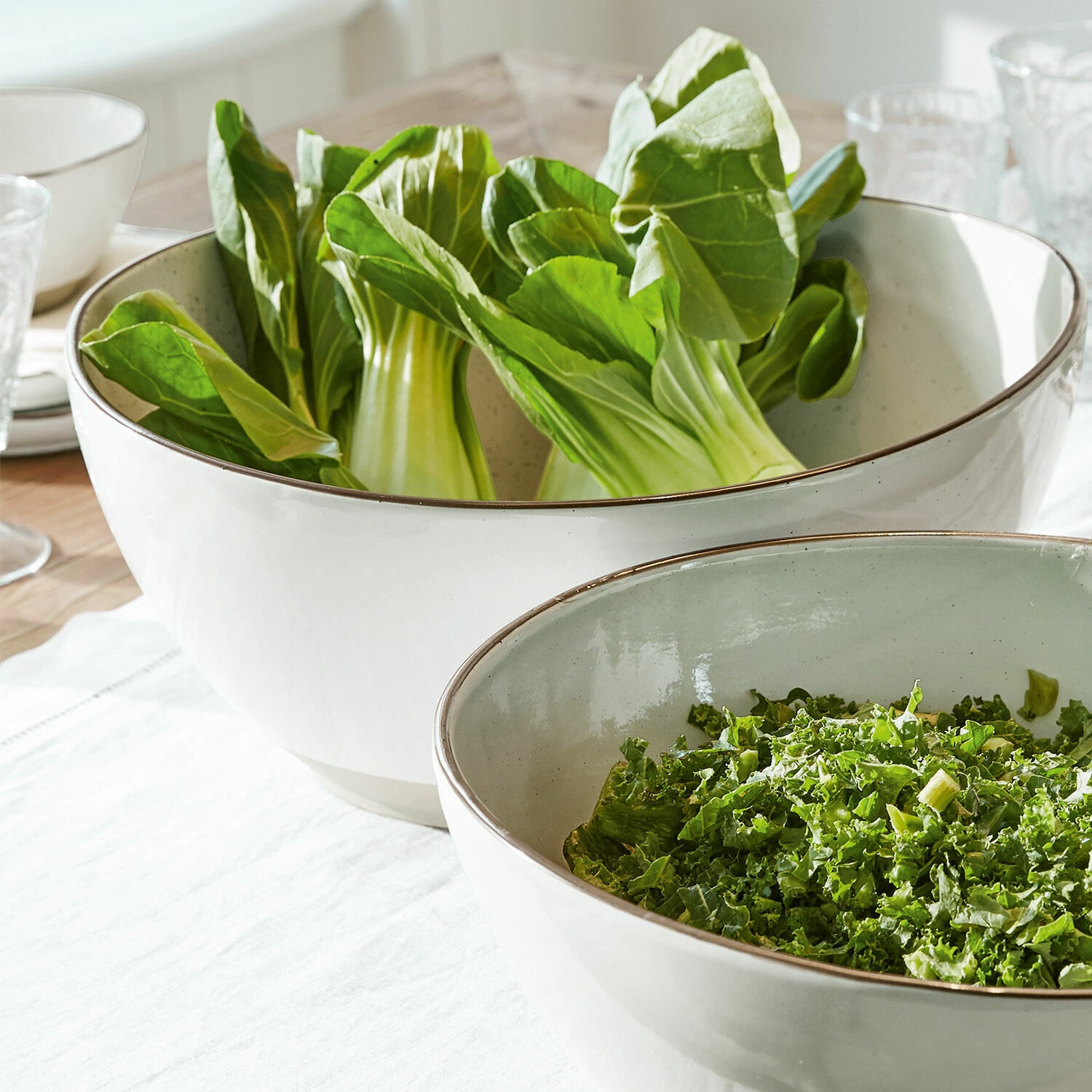 Salatschüssel 2er Set Biarré weiß