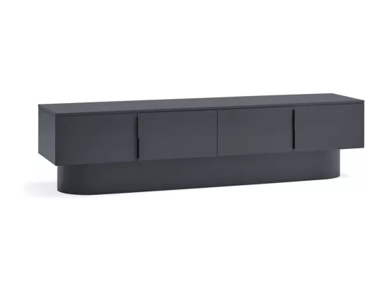 Totem - Meuble TV 4 portes en bois L200 cm - Couleur : Gris anthracite
