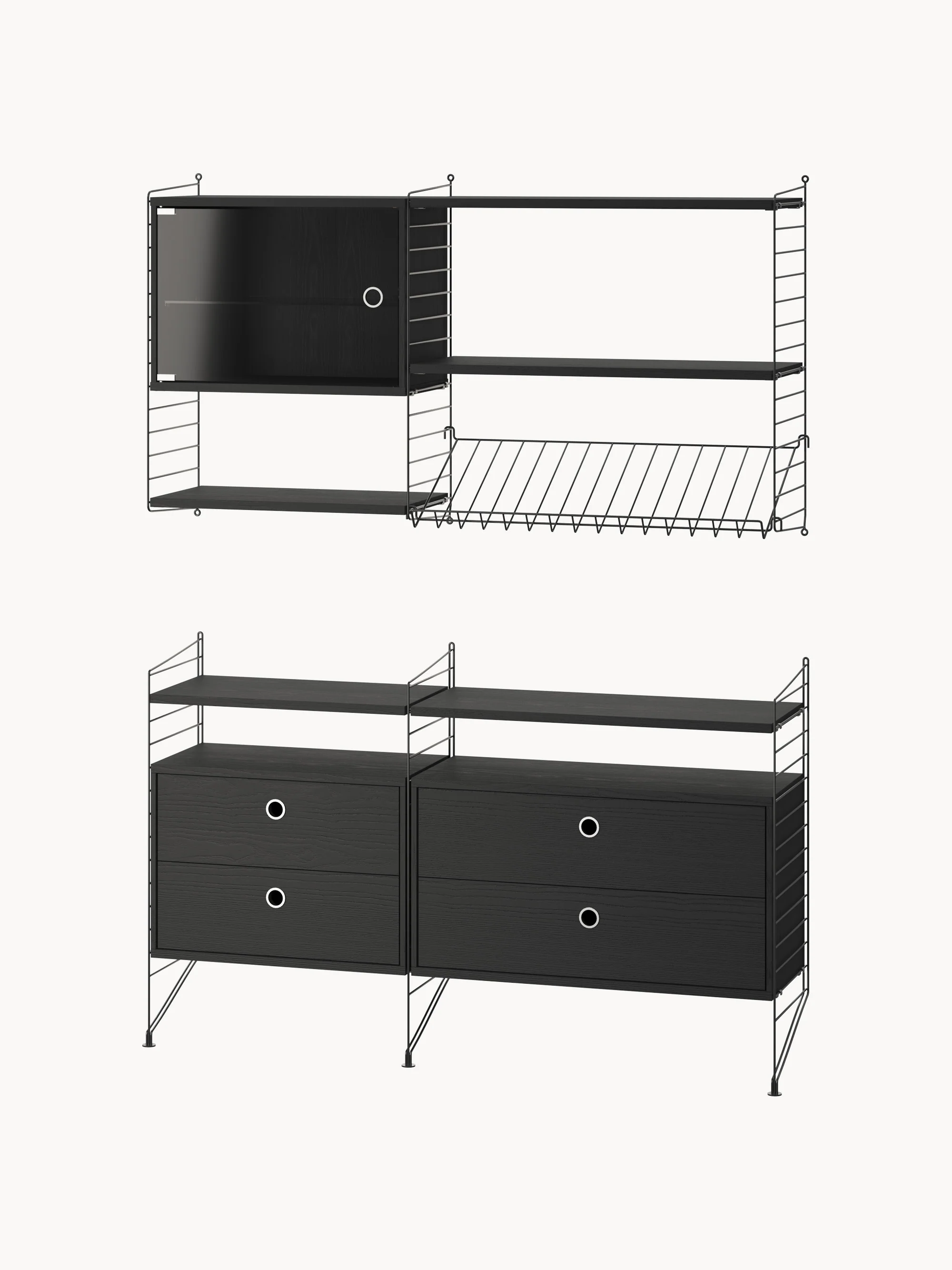 Kast String System met lades, B 78 x D 30 cm