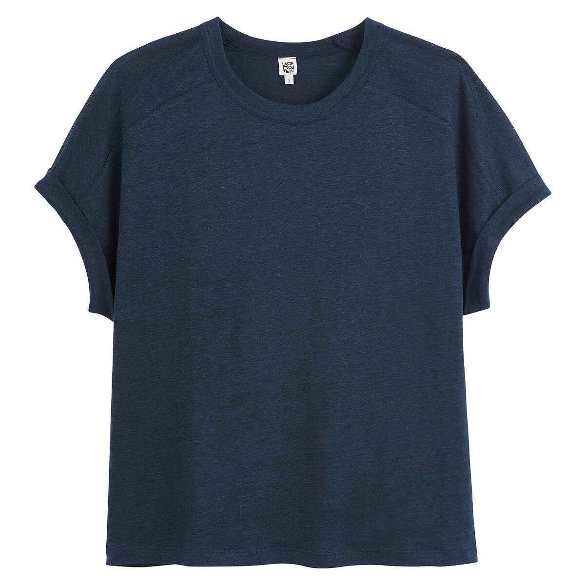 COLEÇÕES LA REDOUTE<br>Camiseta de linho com gola redonda