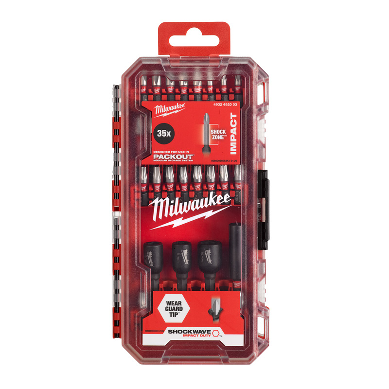 Milwaukee shockwave bit- en doppenset 35-delig