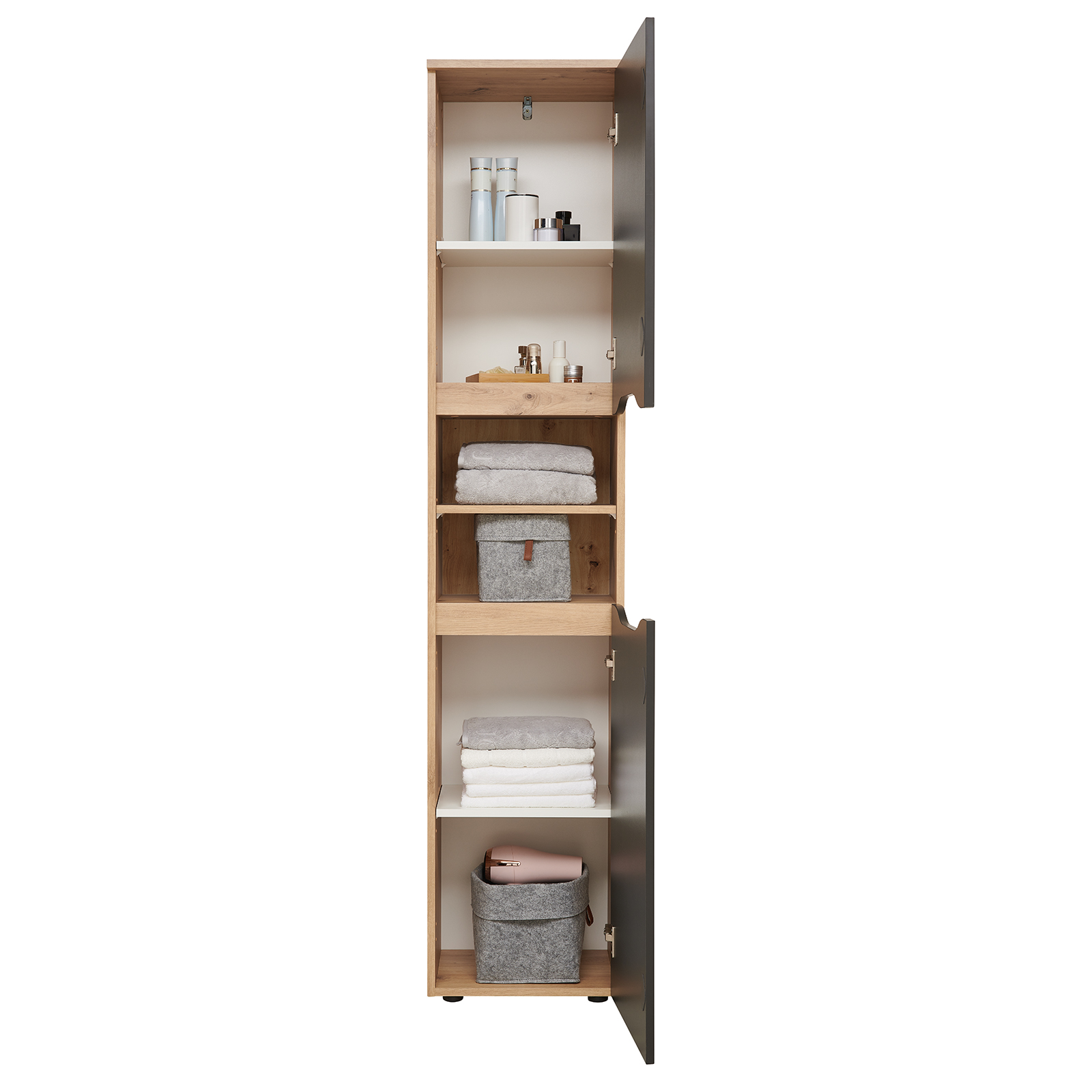 Hochschrank - Artisan Eiche-anthrazit - SoftClose - 190 cm