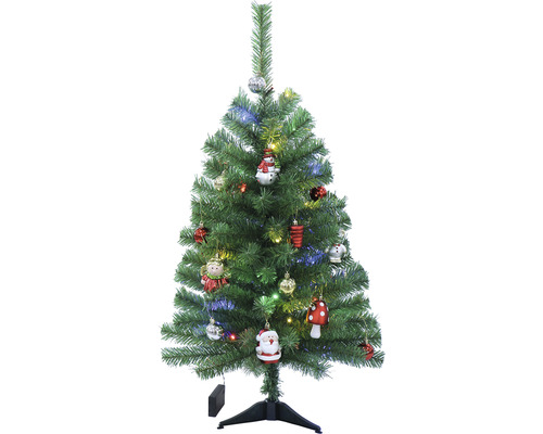 Lafiora kunstkerstboom met ornament, 90 cm hoog, groen