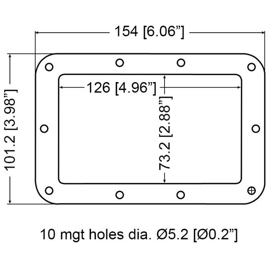 Penn Elcom H7150/06 achterplaat voor inbouwhandgreep H7150