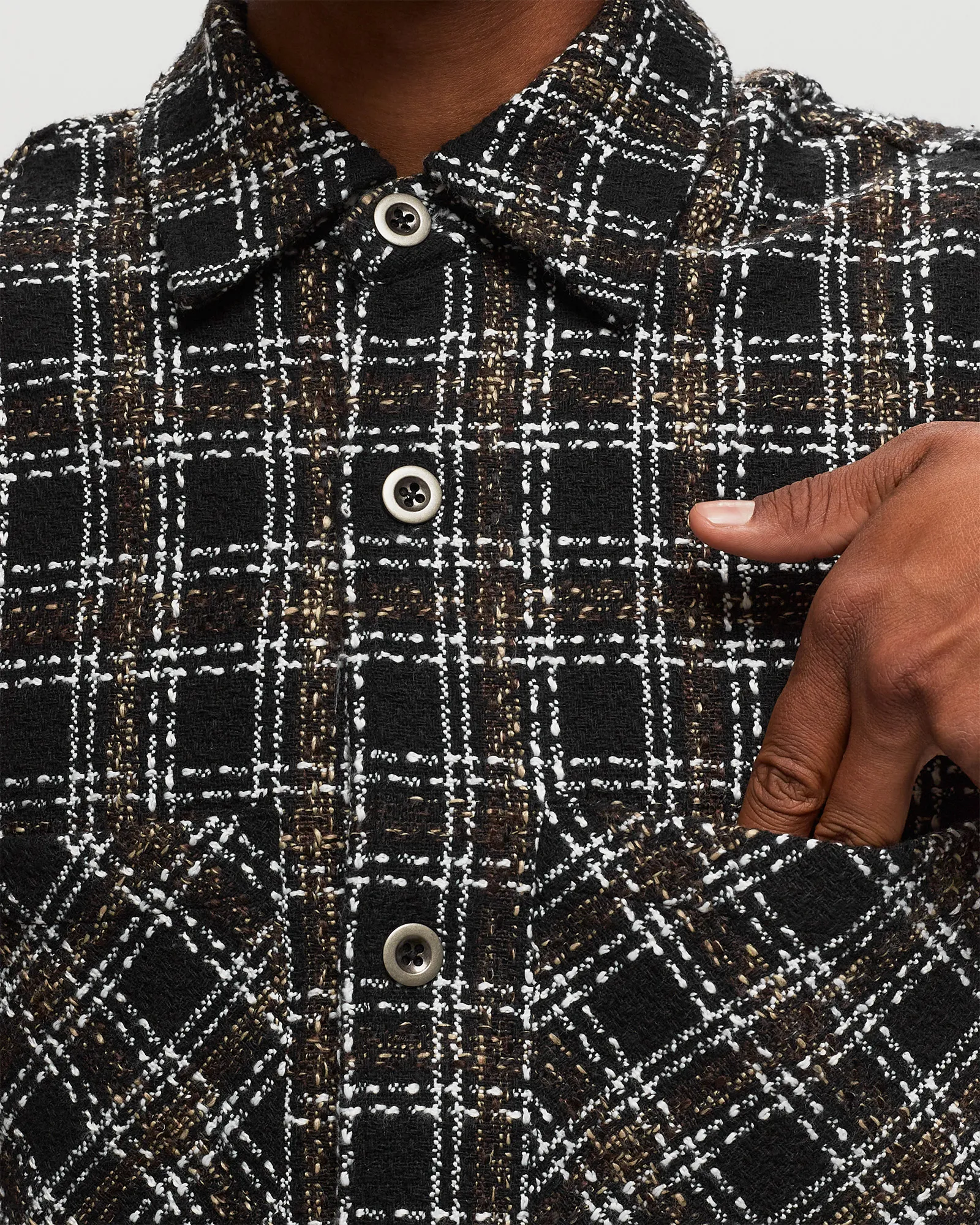 BSTN Brand BOUCLÉ PLAID SHIRT
