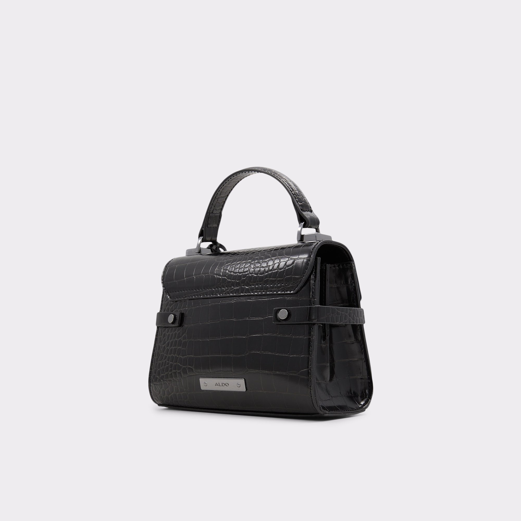 Vontessa Black Synthetic Croco Women Mini Bags