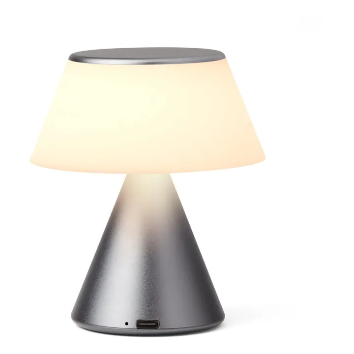 Lexon Lampe LED portable Luma | Gris métal