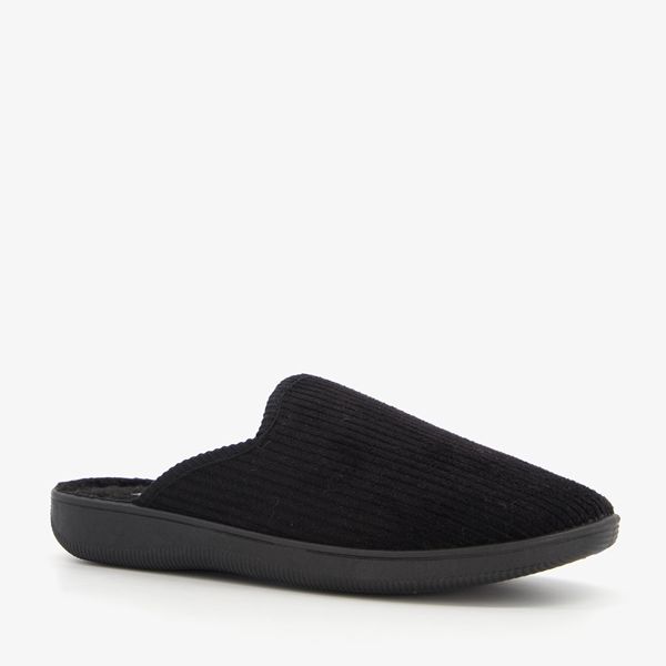 Thu!s heren pantoffels met ribstof zwart