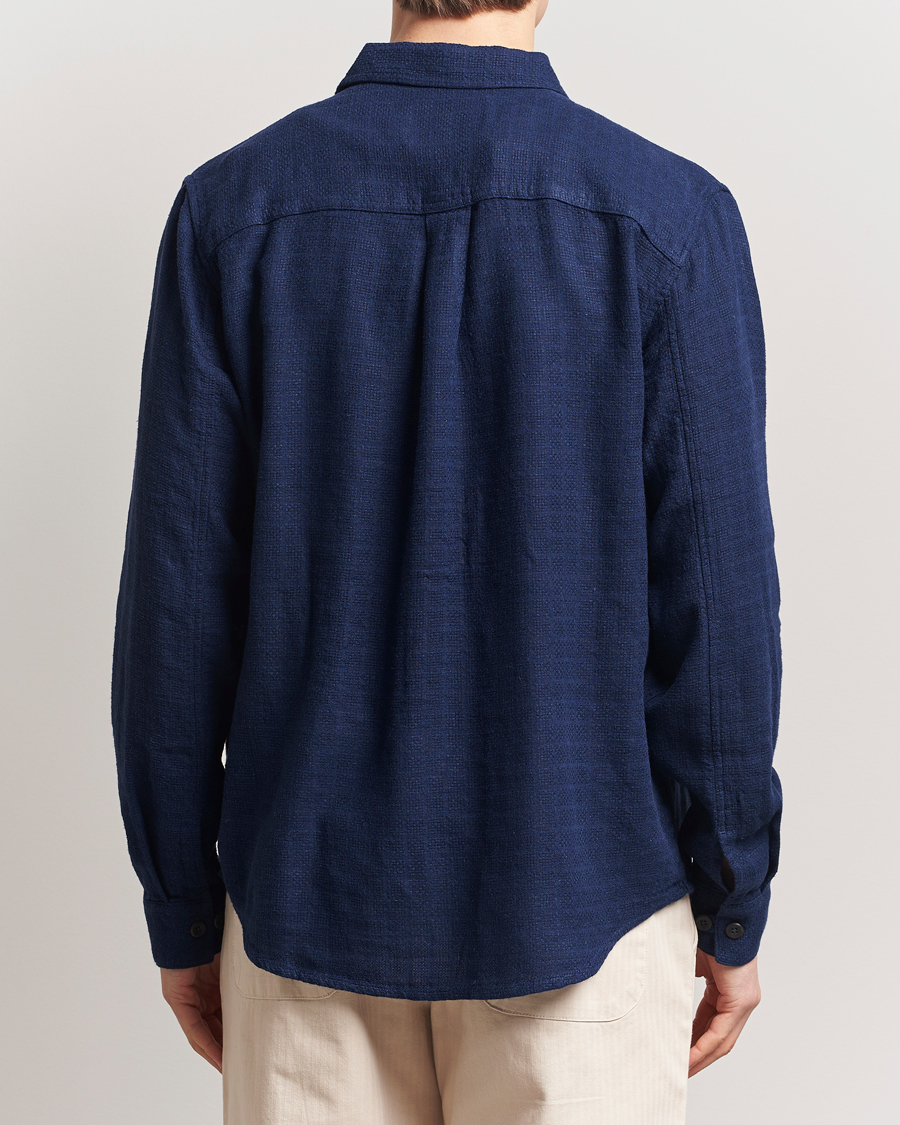 Les Deux Hamilton Viscose/Linen Overshirt Navy