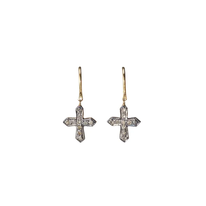 5 Octobre Boucles d'oreilles Cross | Doré