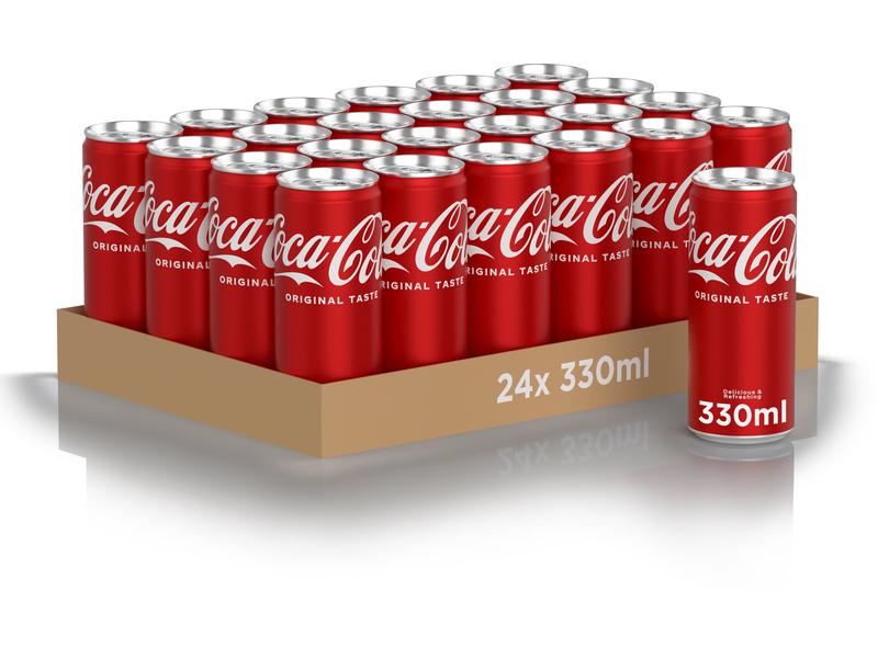 Coca Cola Soft-Drinks Original Taste 24 x 0.33 l Prickelndes Erfrischungsgetränk mit Koffein
