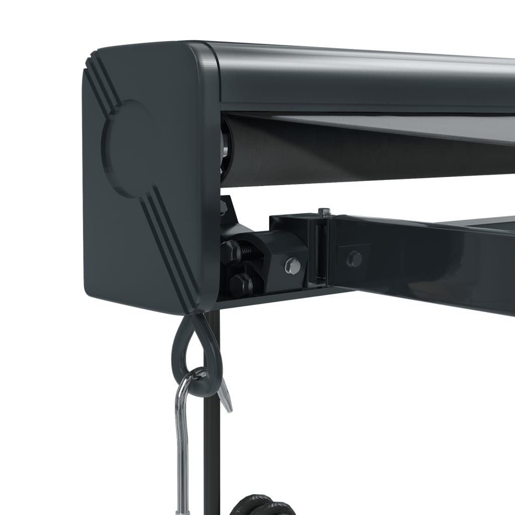 Auvent rétractable anthracite 5x3 m tissu et aluminium
