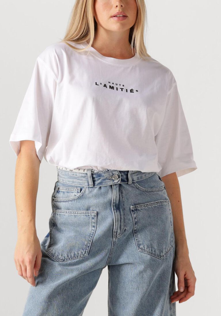 witte haute l'amitié t-shirt crew rub print tee