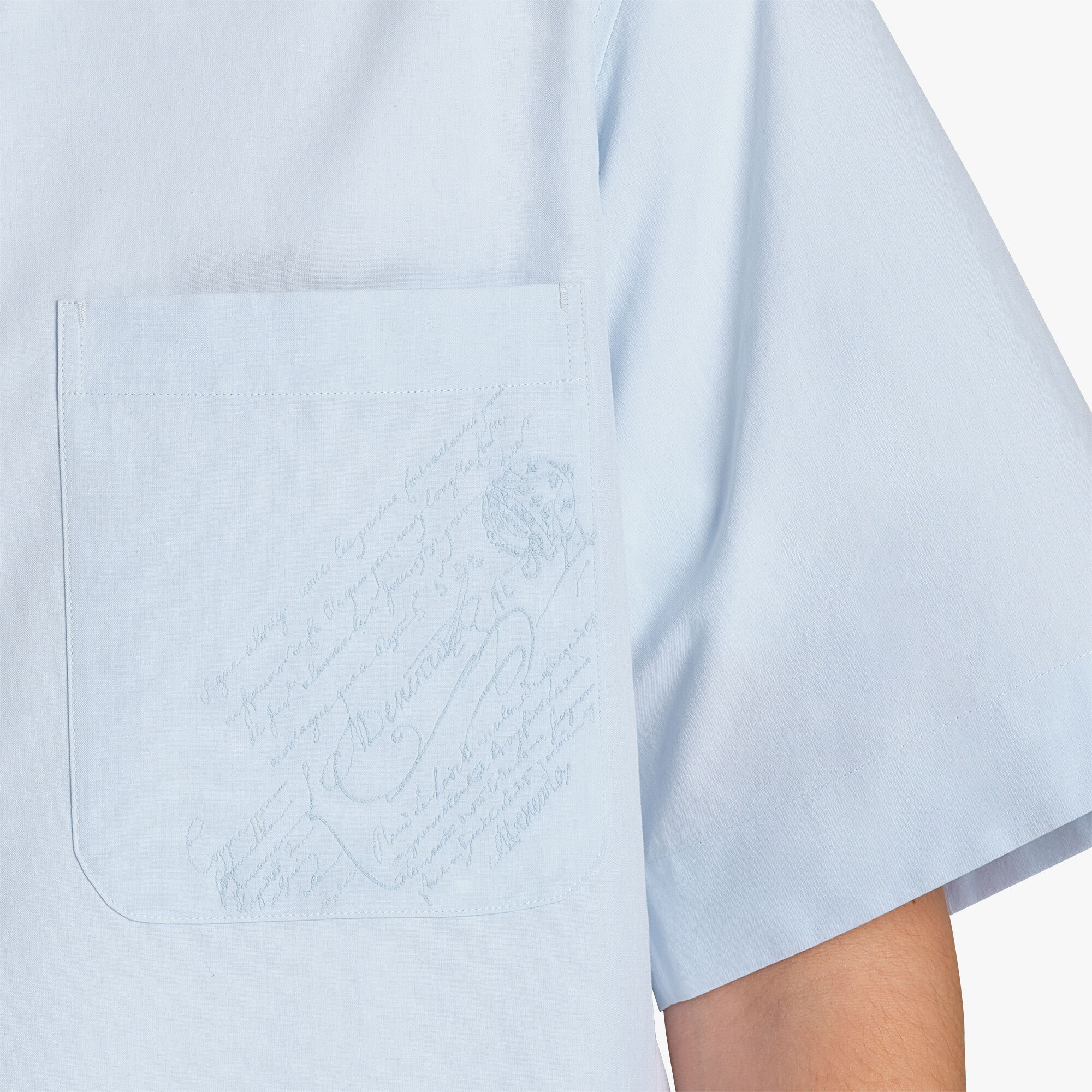 Chemise À Manches Courtes En Coton Avec Poche Scritto