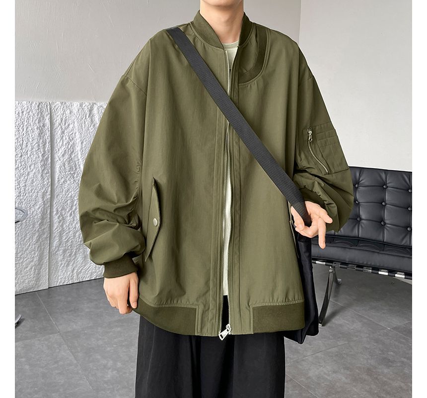 emeisa - Effen oversized bomberjack met rits
