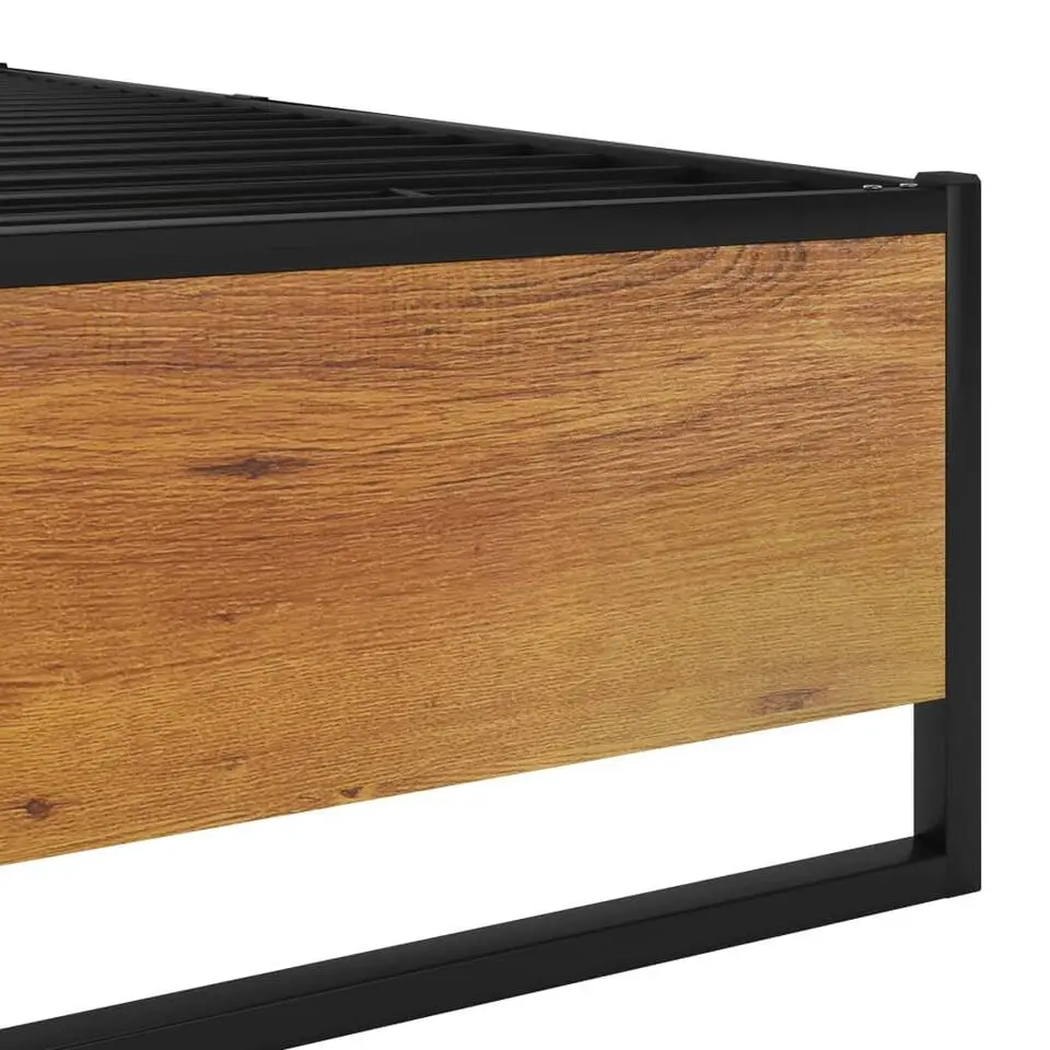 vidaXL - Bed frame - Zwart - Metaal en MDF - 140x200 cm