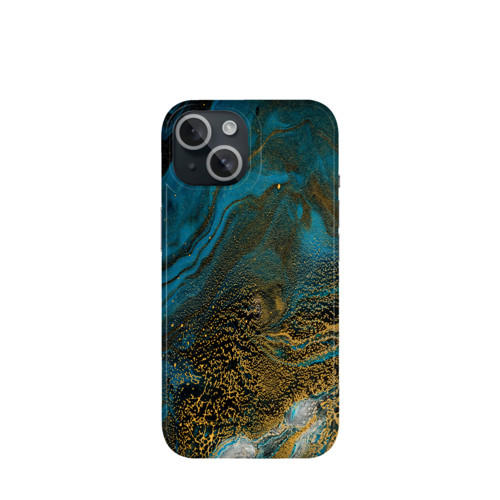 iPhone 15 Kunststoff Hülle Ozeangold - Blau