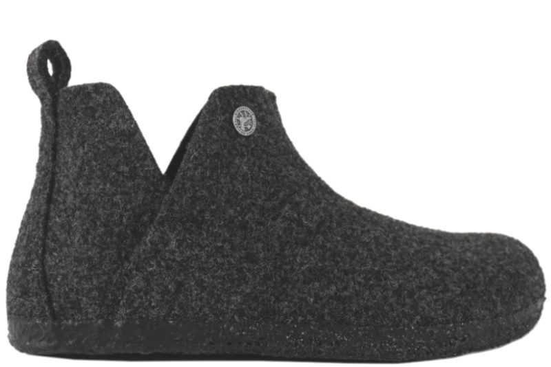 BIRKENSTOCK ANDERMATT MØRKEGRÅ HJEMMESKO I ULDFILT