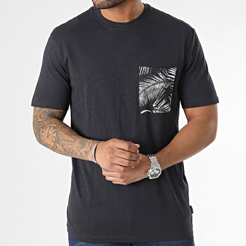 Tee Shirt A Poche Poitrine Perry Life Bleu Marine Floral