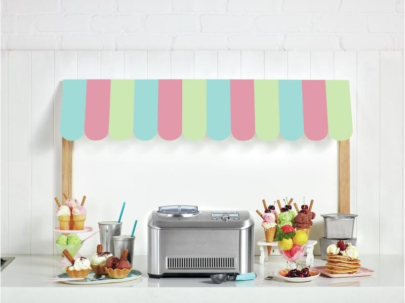 Sage Glacemaschine Smart Scoop 1 l, Silber Für die Zubereitung von Glace, Frozen Yoghurt, Sorbet