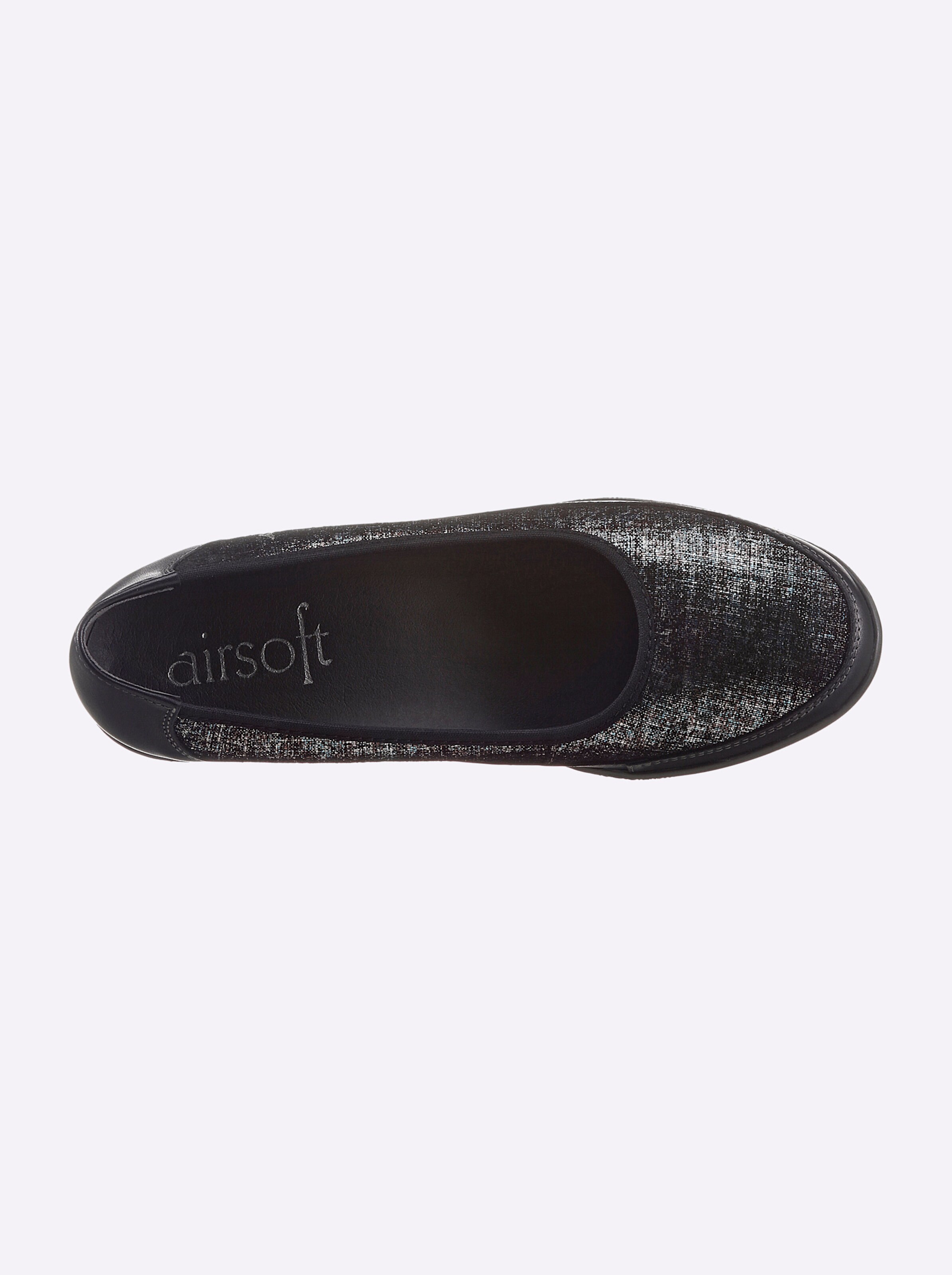 airsoft comfort+ Ballerina in schwarz-metallic