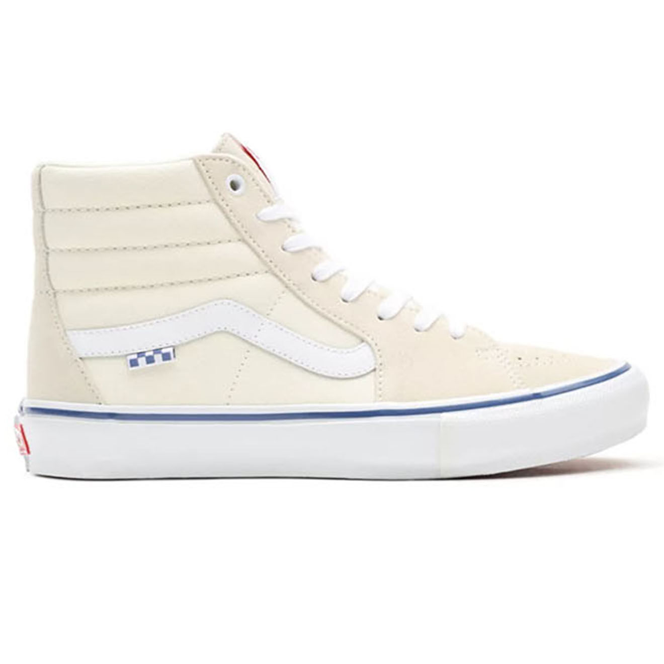 Vans Sneakers en Toile et Velours de Cuir Sk8-Hi blanc cassé