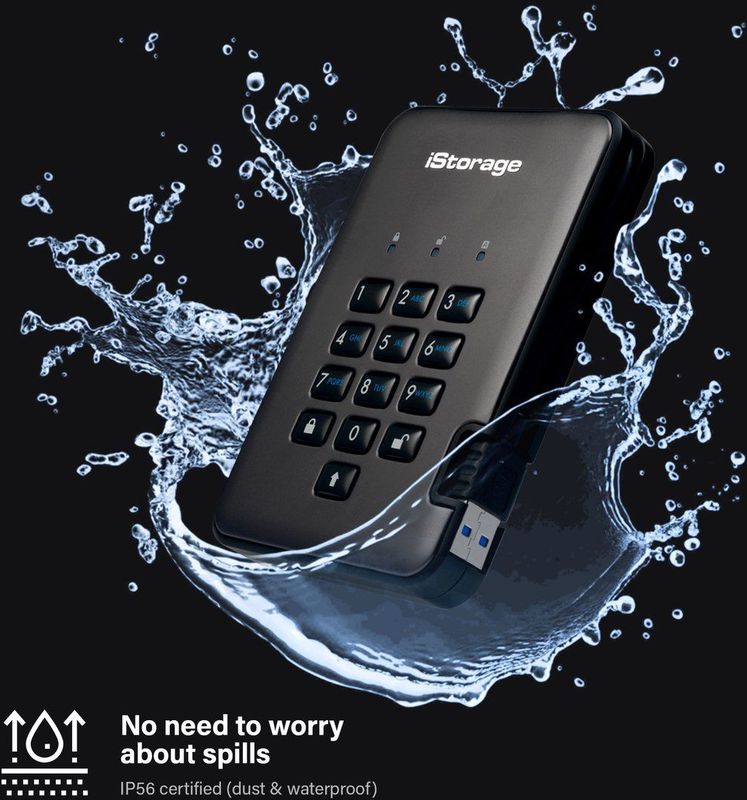 iStorage - diskAshur PRO2 - SSD - 16TB - Stof- en Waterbestendig - FIPS Niveau 3
