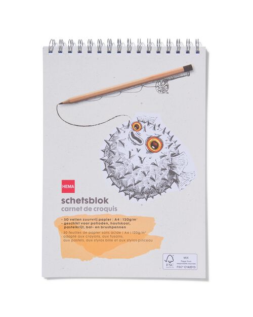 carnet de croquis avec spirale A4 120g