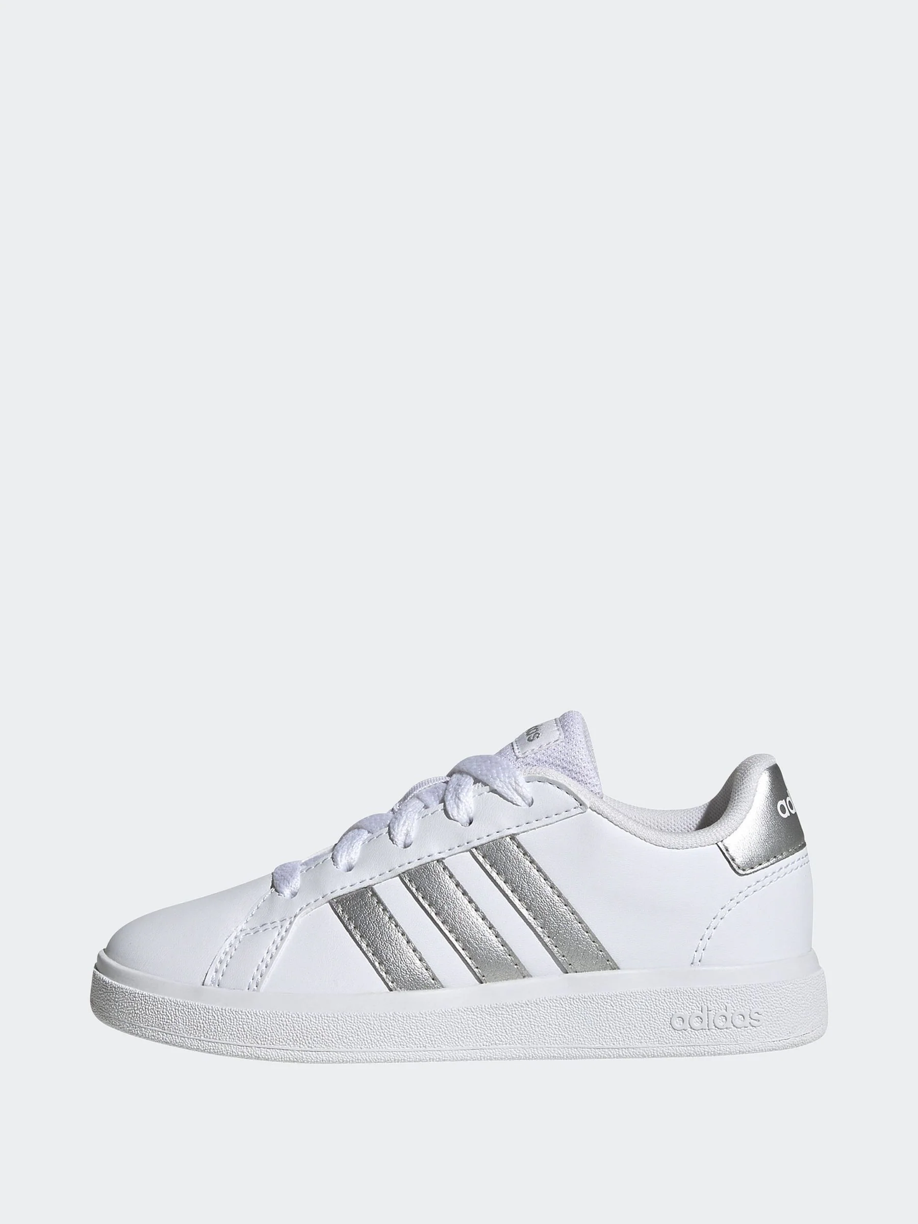 Wit/zilver - adidas Grand Court vetersneakers voor kinderen